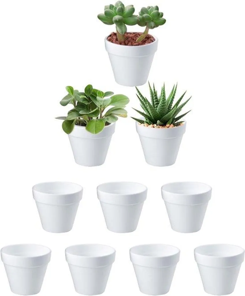 Mini pots de fleurs en céramique blanche pour cactus et succulentes