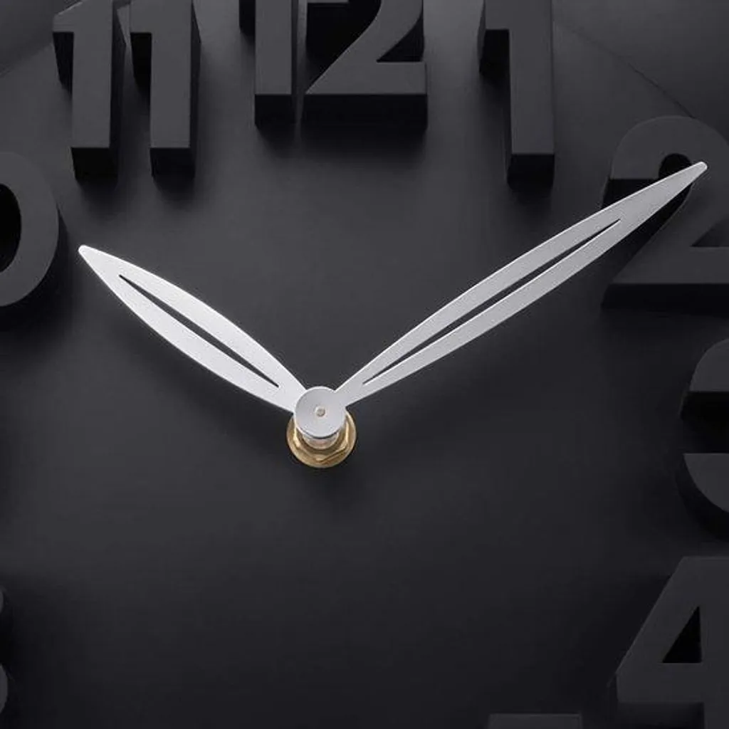 Grande horloge murale silencieuse noire 32 cm pour apprendre l'heure vite