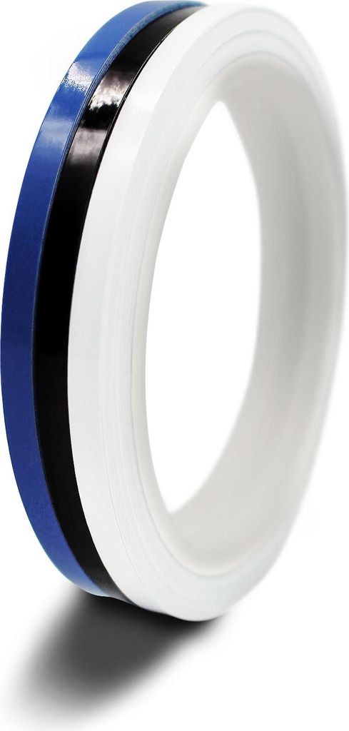 3er Set 10m Zierstreifen 5mm für Auto Landesfarben Estland Blau Schwarz Weiß