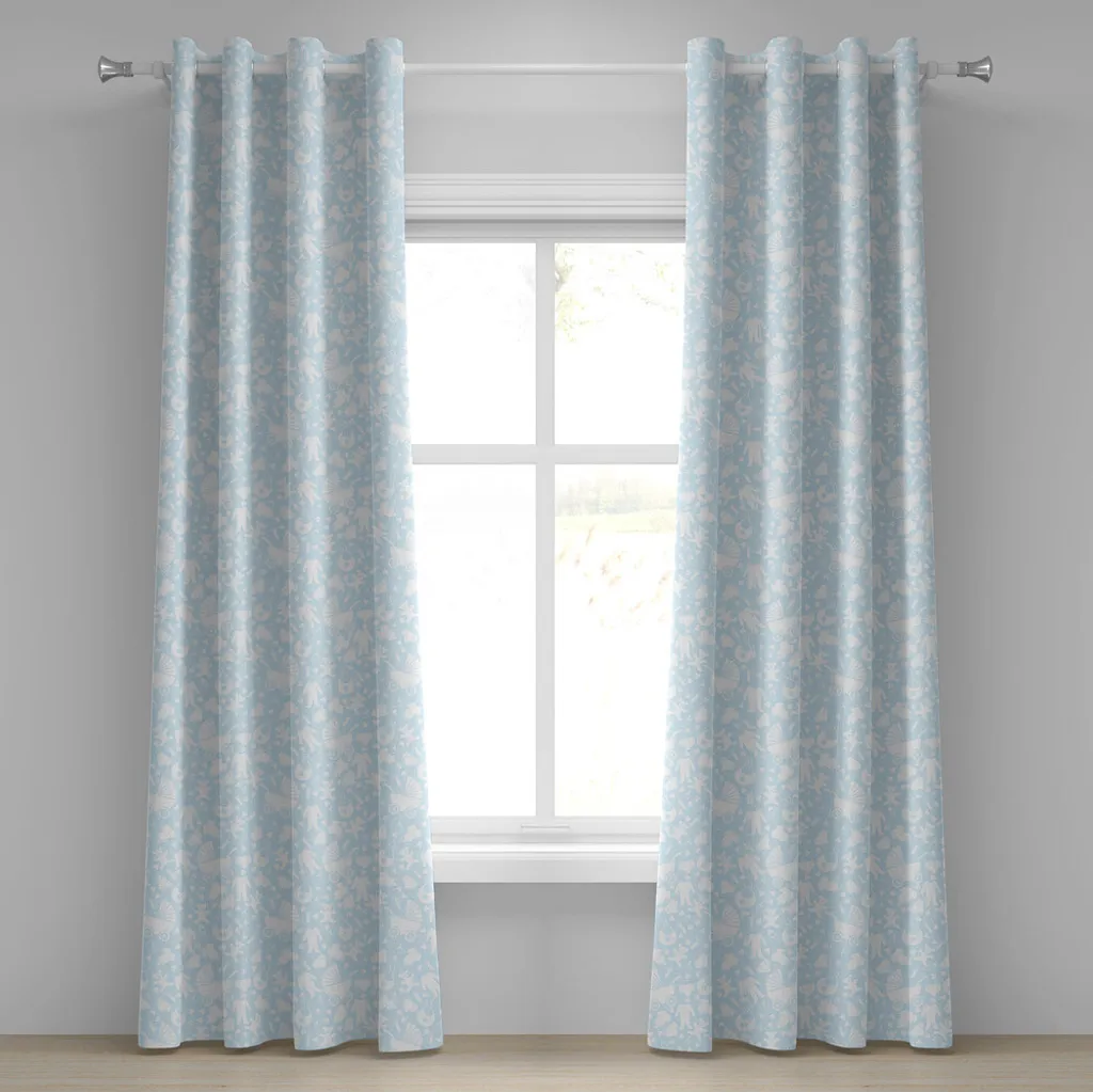 Paire de rideaux décoratifs thème nouveau-né avec oursons 280x175 cm