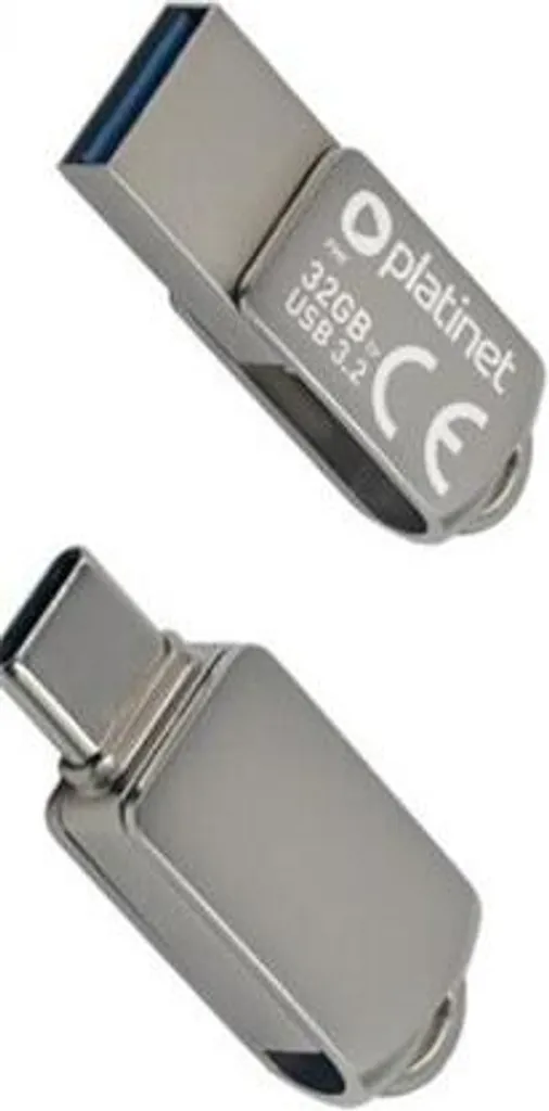Clé USB 3.2 32 Go Platinet PMFMC32 - Transfert Rapide et Connecteur Type-C