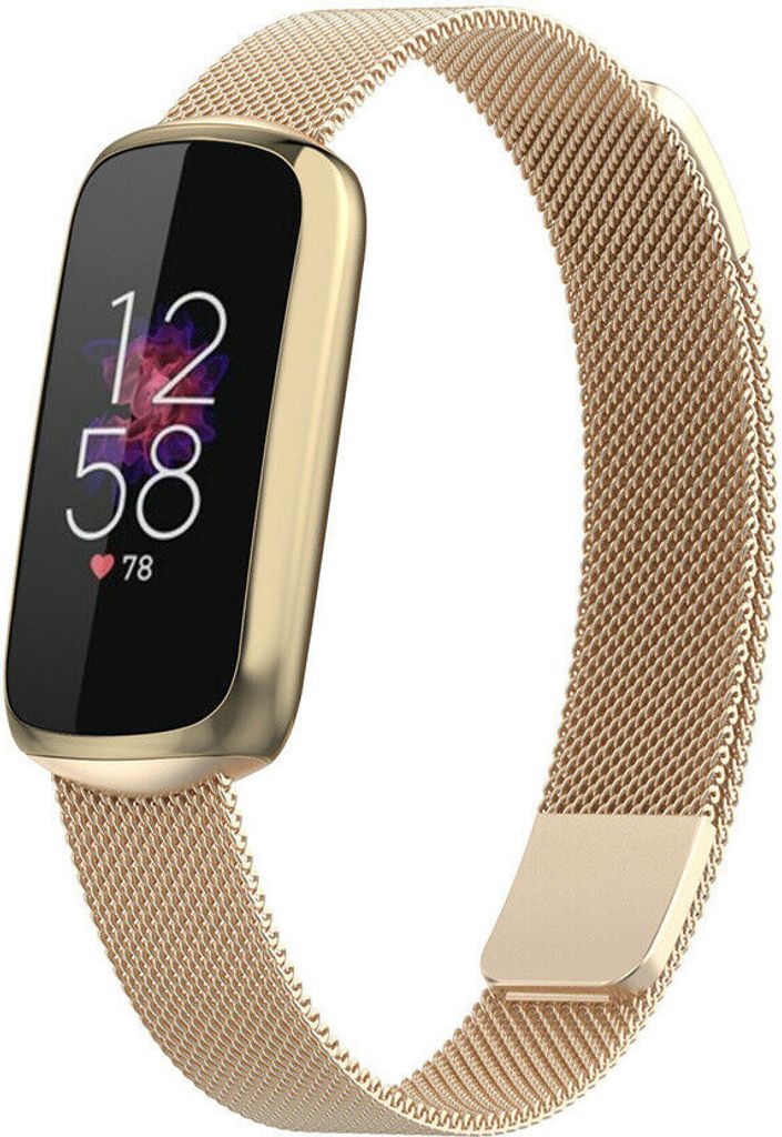 Milanaise-Armband für Smartwatches – Passend für Fitbit – s Milanaise-Armband – Champagnergold – Strap-it Uhrenarmband / Armband