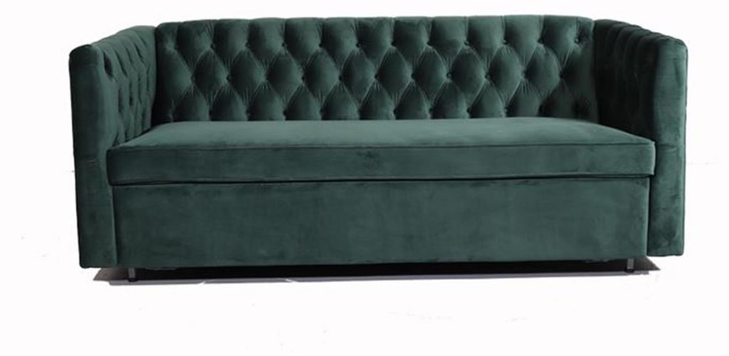 American Style Chesterfield Sofa Couch Leder Polster Dreisitzer Grün jvmoebel