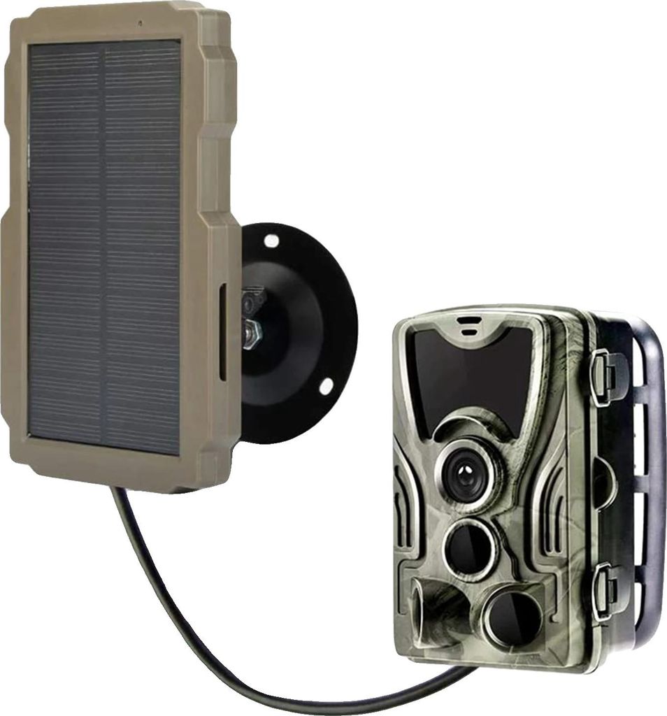 Wildkamera Solarpanel, 3000mAh Batterie, 30 x 14 x 2 cm, Hochleistungs-Solarpanel, drehbare Montagehalterung, kompatibel mit verschiedenen Wildkameras