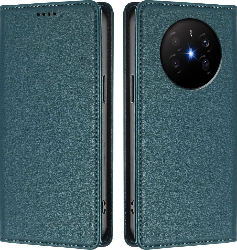 Handyhülle für Huawei Mate 70 Air, Kunstleder Klapphülle Stoßfeste Magnetische Hülle mit Ständer Grün