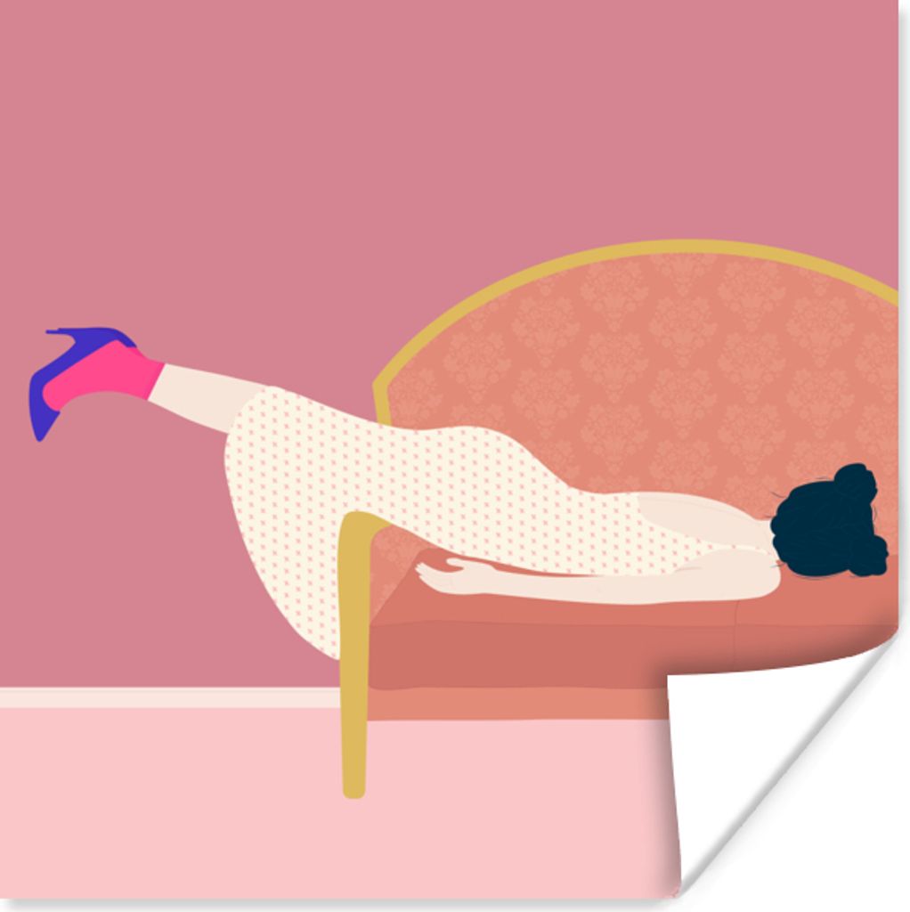 MuchoWow Poster Vintage - Frauen - Pastell 75x75 cm - Wand Dekoration