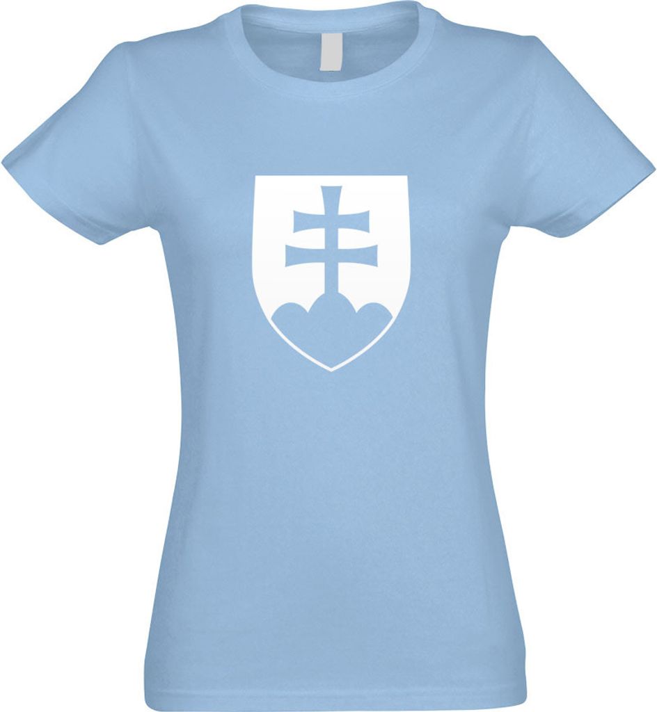 Kiwistar - T-Shirt tailliert - Damen - himmelblau - Slowakei Wappen - mit Motiv Bedruckt - Funshirt Design - Sport - Freizeit - Damen - L