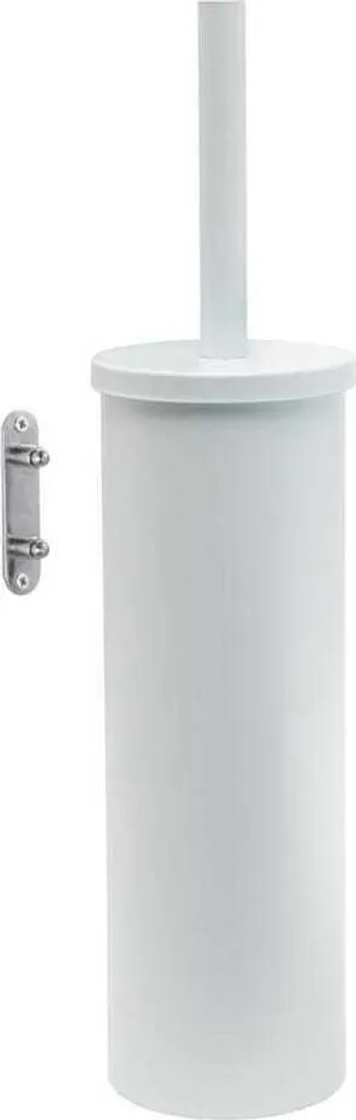 Portascopino WC Ginestra Acciaio Inox Bianco Opaco Parete