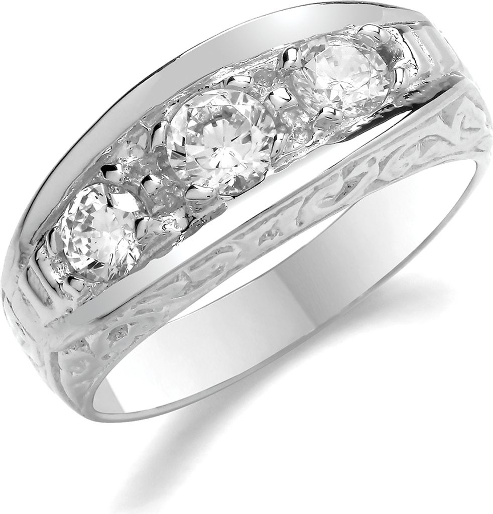 Stylischer 925 Sterling Silber Herren - Ring mit Zirkonia, 64 (20.4); TRS36419RSV
