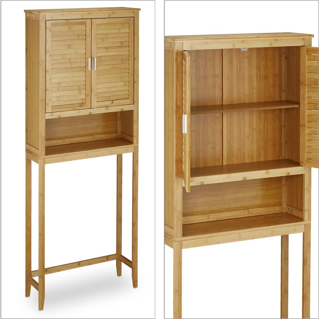relaxdays Waschmaschinenschrank, 10020299_0 braun 3 Produktbild 10
