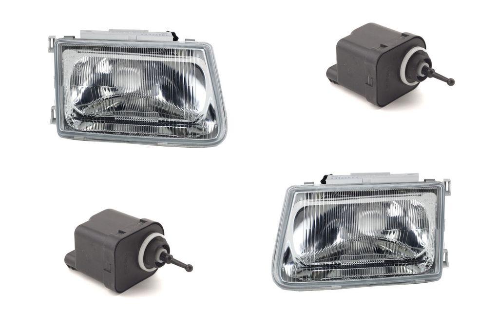 Johns, Scheinwerfer passend für Opel Corsa A ab 1990- 1993 H4 Links Rechts + Stellmotor 1207347 1216419 1216418