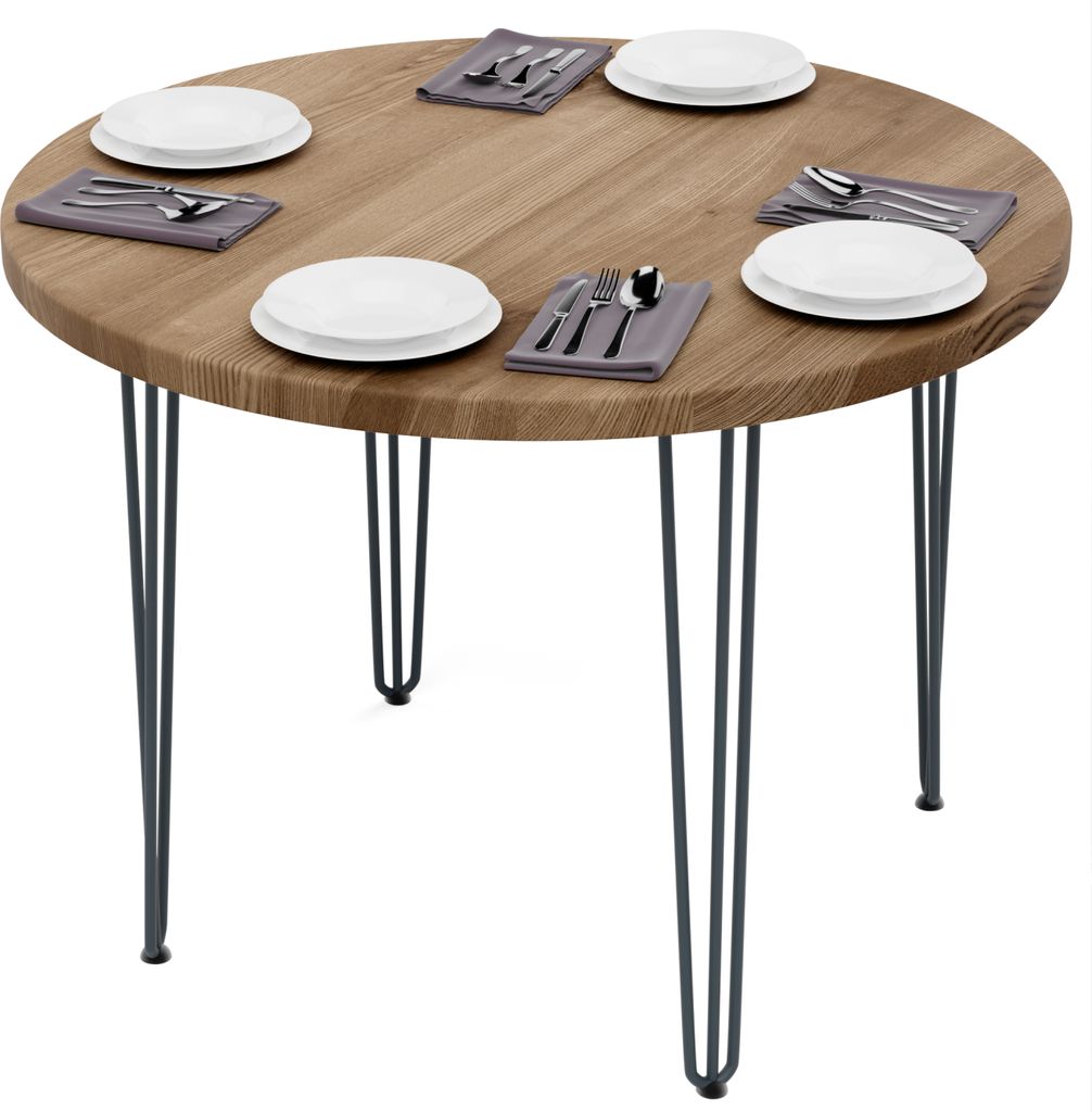 LAMO Manufaktur Esstisch rund 100 cm | Wohnzimmertisch Holz, Bistrotisch | Runder Tisch für Küche, Restaurant | Stärke: 40mm, Farbe: Nussbaum, B...