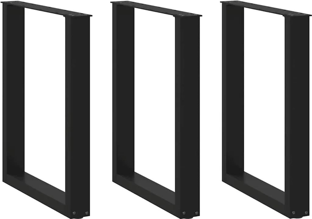Crea il Tuo Tavolo: 3 Gambe a U Acciaio Nero 70x72 cm DIY