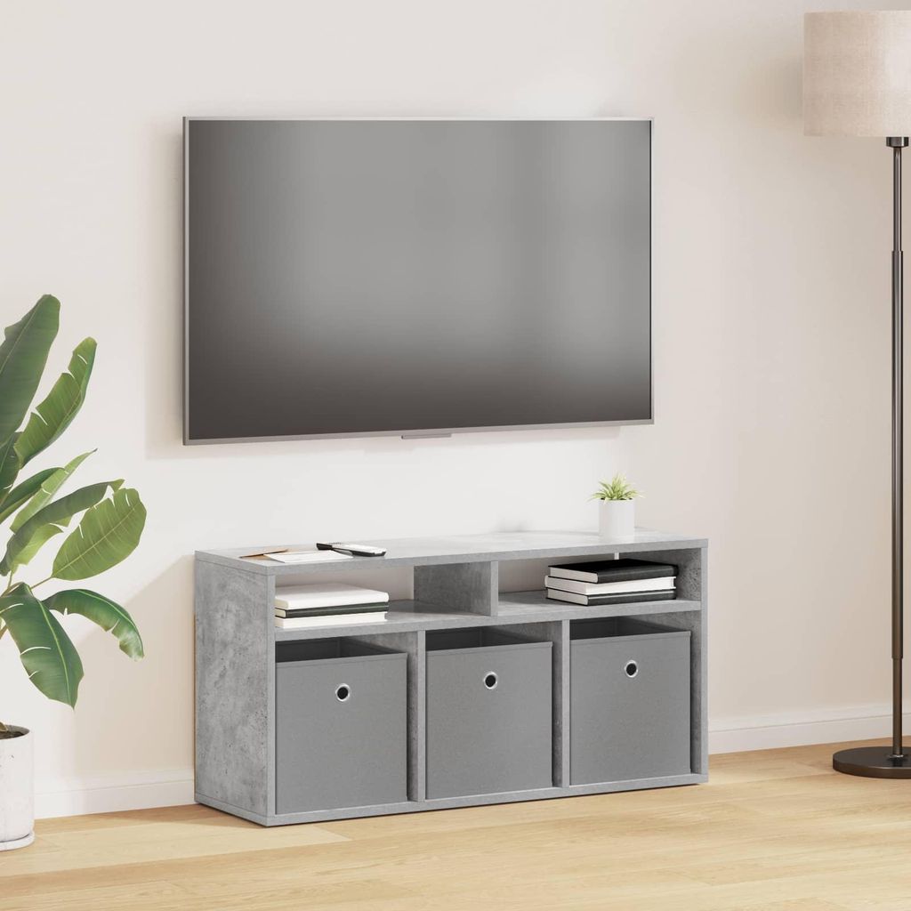 Maison Exclusive - Lowboard mit Schubladen Beton Grau 87 x 27,5 x 43 cm