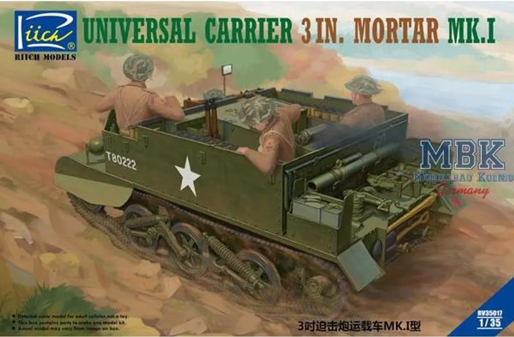Véhicule militaire Universal Carrier Mk.1 avec mortier 1:35 Riich
