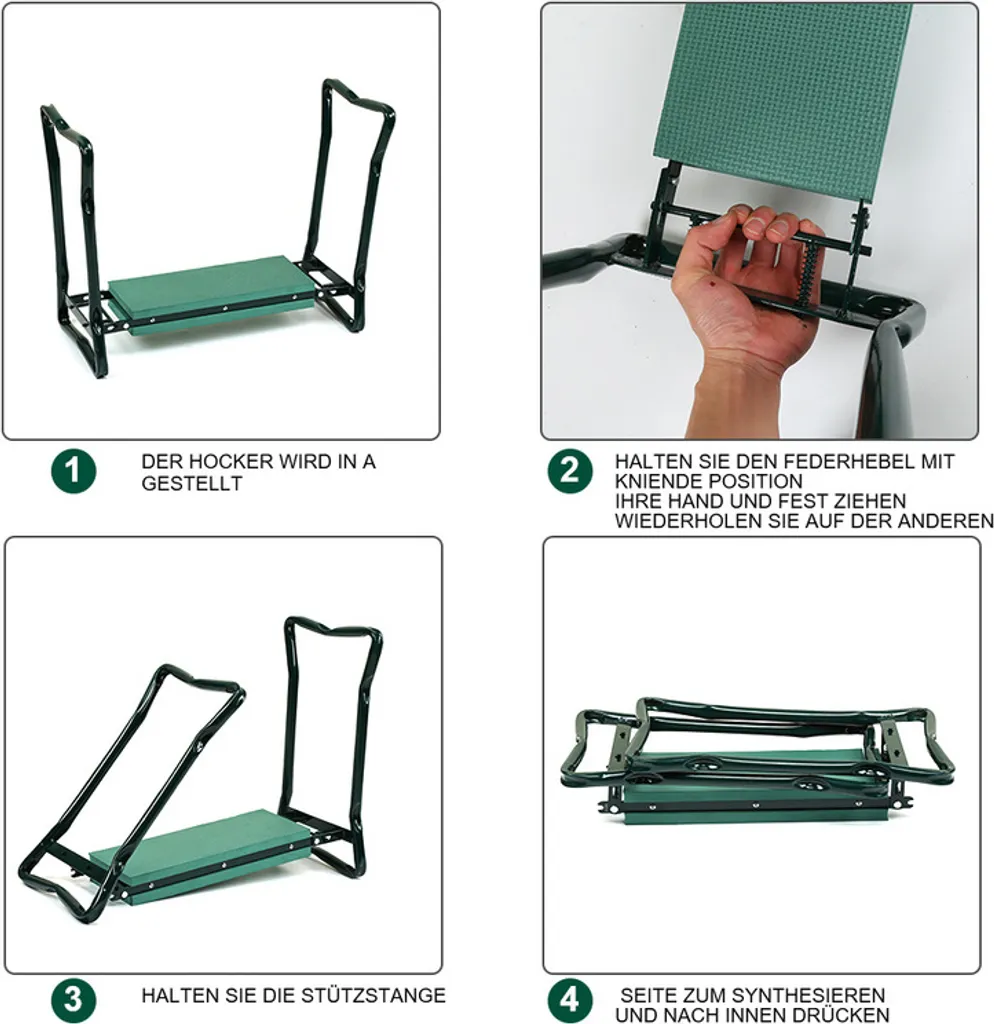 Inginocchiatoio da Giardino TolleTour: 2-in-1 con Borsa Attrezzi 150kg