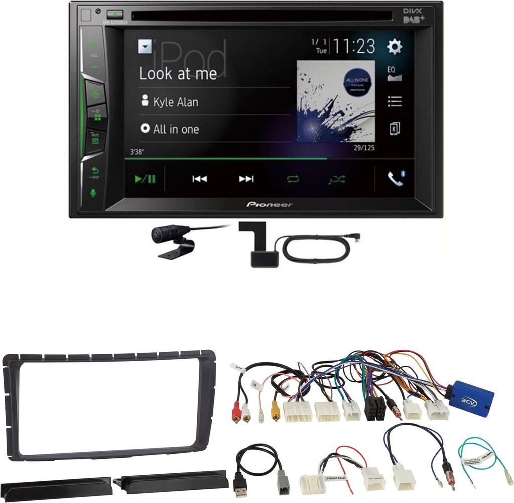 Pioneer AVH-A3200DAB USB Digitalradio MP3 Einbauset für Toyota Hilux ab 2011