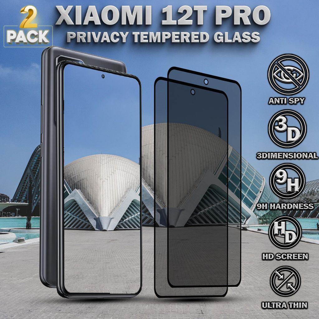 2-Pack Xiaomi 12T Pro Displayschutzfolie Privacy - Produktbild 