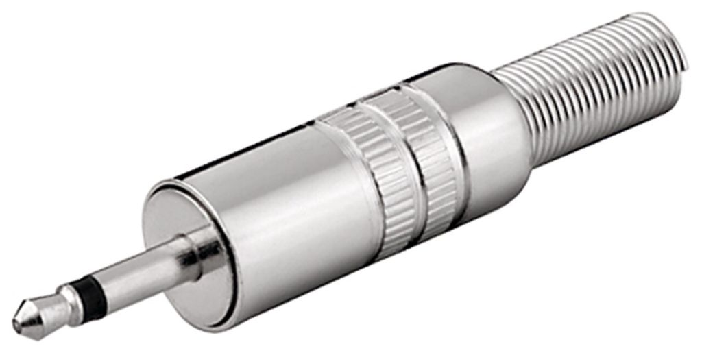 Wentronic Klinkenstecker - 3,5 mm - mono - Metallausführung mit Knickschutz