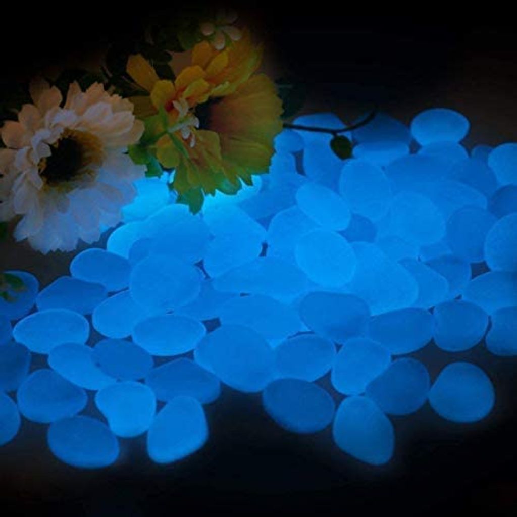 . 100Stk Leuchtsteine Leuchtkiesel Steine Nachtleuchtend GartenDekor 3 Farbe 