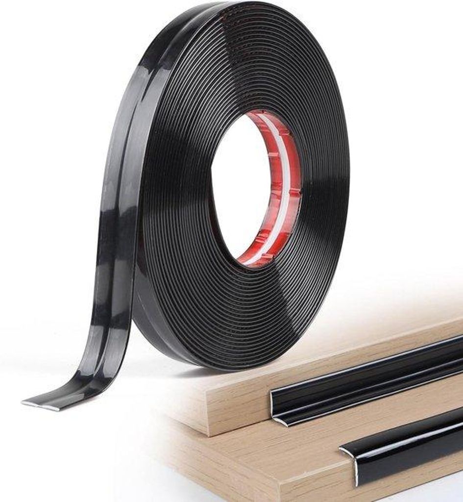 Flexibel, selbstklebendes Dekorationsprofil, 2 cm x 10 m, schwarz glänzend, für Türen, Fenster und Fußböden
