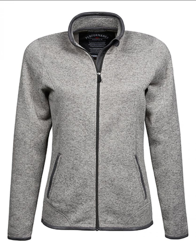 Tee Jays 9616 | Damen Aspen Sweat Jacket - Farbe: Grey Melange - Größe: XXL