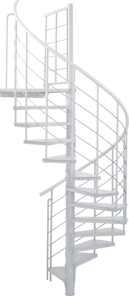 Minka Spindeltreppe Spino Smart 38 - 305,5cm Geschosshöhe Weiß 120cm Durchmesser