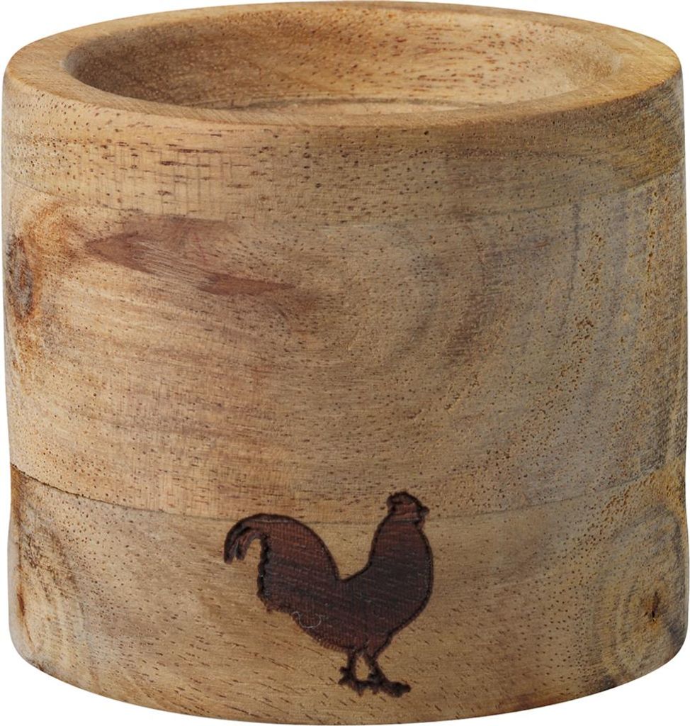 Räder Eierbecher Set rund Hahn (Akazie & Porzellan) Zdjęcie produktu 