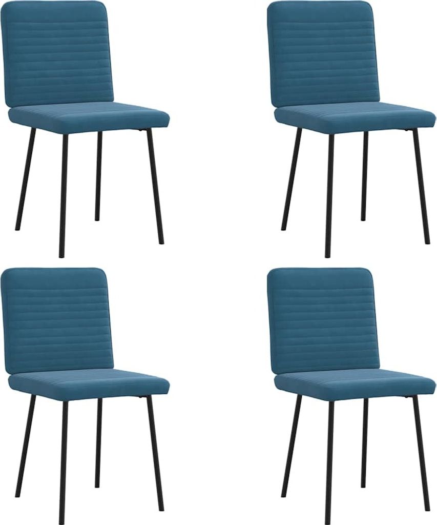 Esszimmerstühle 4 Stk. Blau Samt