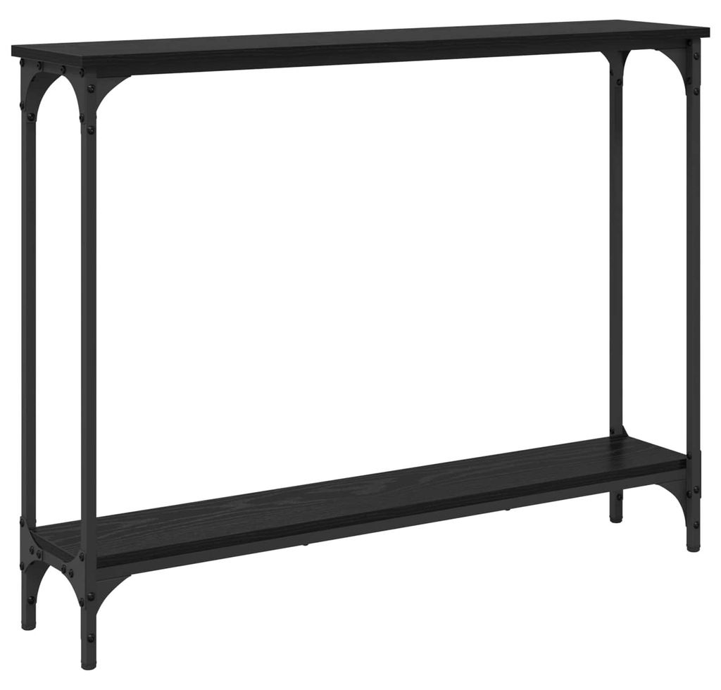 vidaXL Table console avec étagère noir aspect chêne 100 x Image du produit 