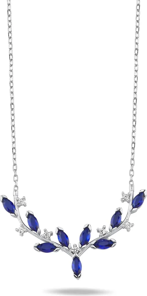 Collier en argent motif floral bleu : accessoire idéal pour vos soirées