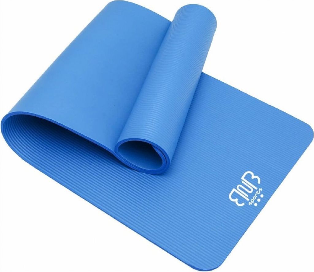 Premium NBR Sportmatte, rutschfeste Gymnastikmatte, Yogamatte Stretching Pilates, dicke Fitnessmatte Blau