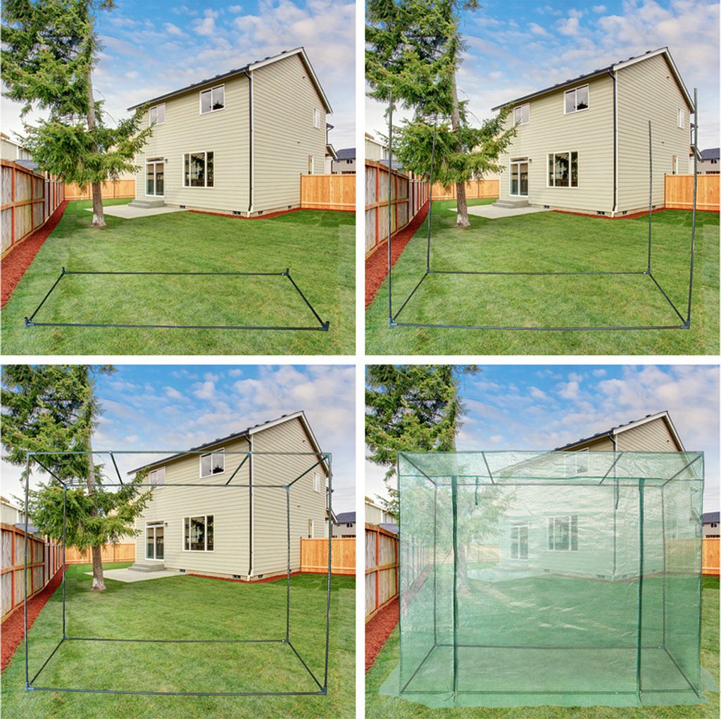 Jopassy Foliengewächshaus Gewächshaus für Tomaten,mit Gitternetzfolie und Fernster für Garten zur Aufzucht,200*80*170CM,Grün