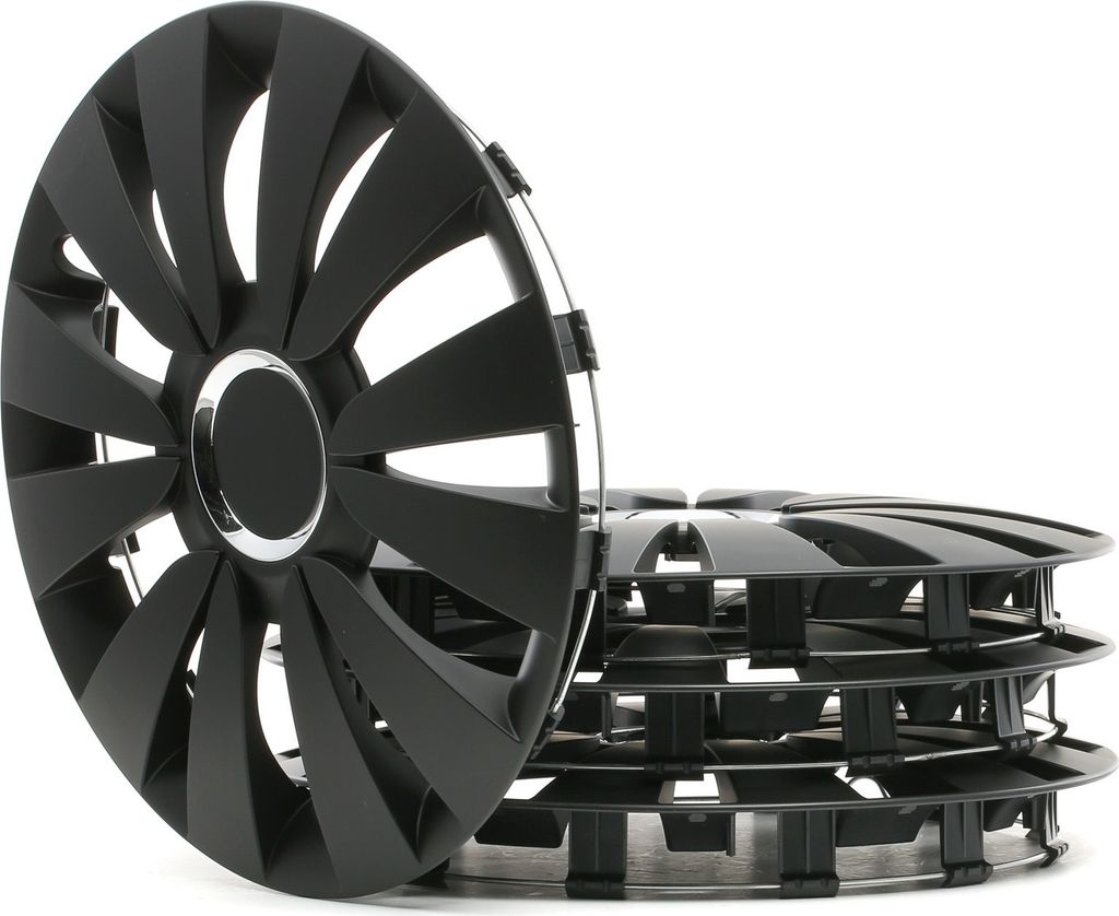 4x 14" Zoll Radkappen Schwarz Radzierblenden Radblenden SKY Produktbild 