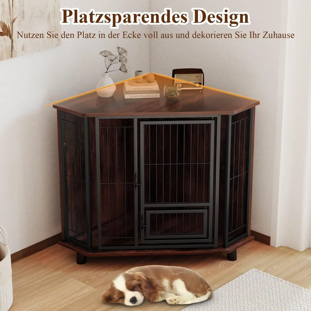 Cage d'angle gain de place pour chien, idéale petits appartements - 4