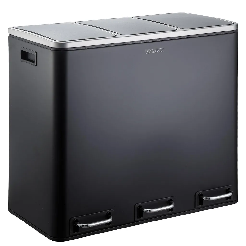Poubelle à pédale Karat Felix en acier inox avec tri sélectif 2/3 bacs