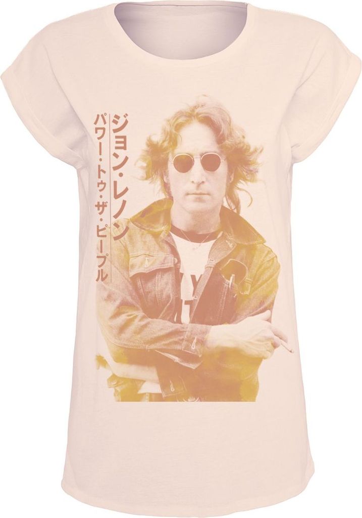 John Lennon T-Shirt Damen Power To The People rosa XL
