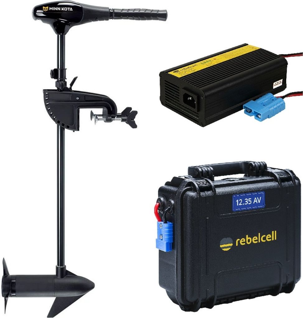 MINN KOTA Endura C2 45 Elektro-Außenborder mit Akku und Ladegerät : mit Akku 35AH & 10A Ladegerät