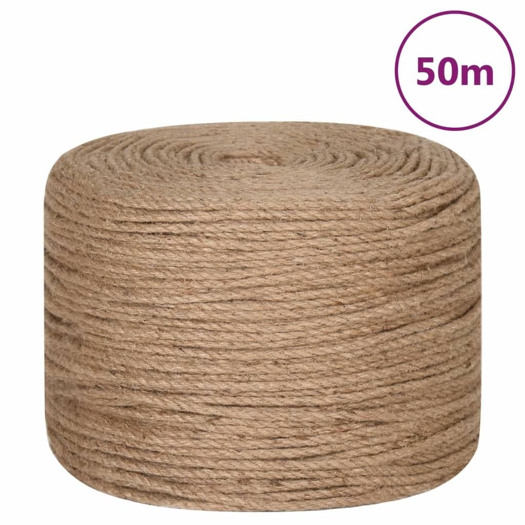 vidaXL Corde de jute 50 m de long 8 mm d'épaisseur Image du produit 