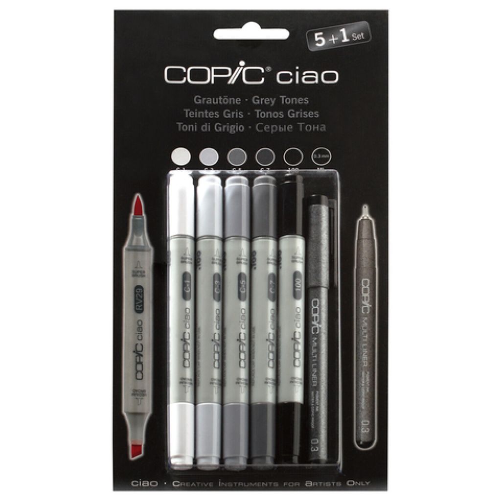 COPIC Ciao 5+1 Set - Nuances de gris Image du produit 