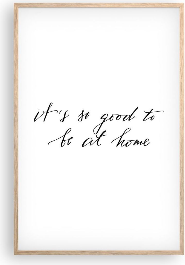 Gerahmtes Poster - Rahmen in heller Eiche - Motto Glück Haus - 61x91,5 cm - Wand Bild - Wanddeko - Wandbilder - Kunstposter - Wandposter - Bilderr...