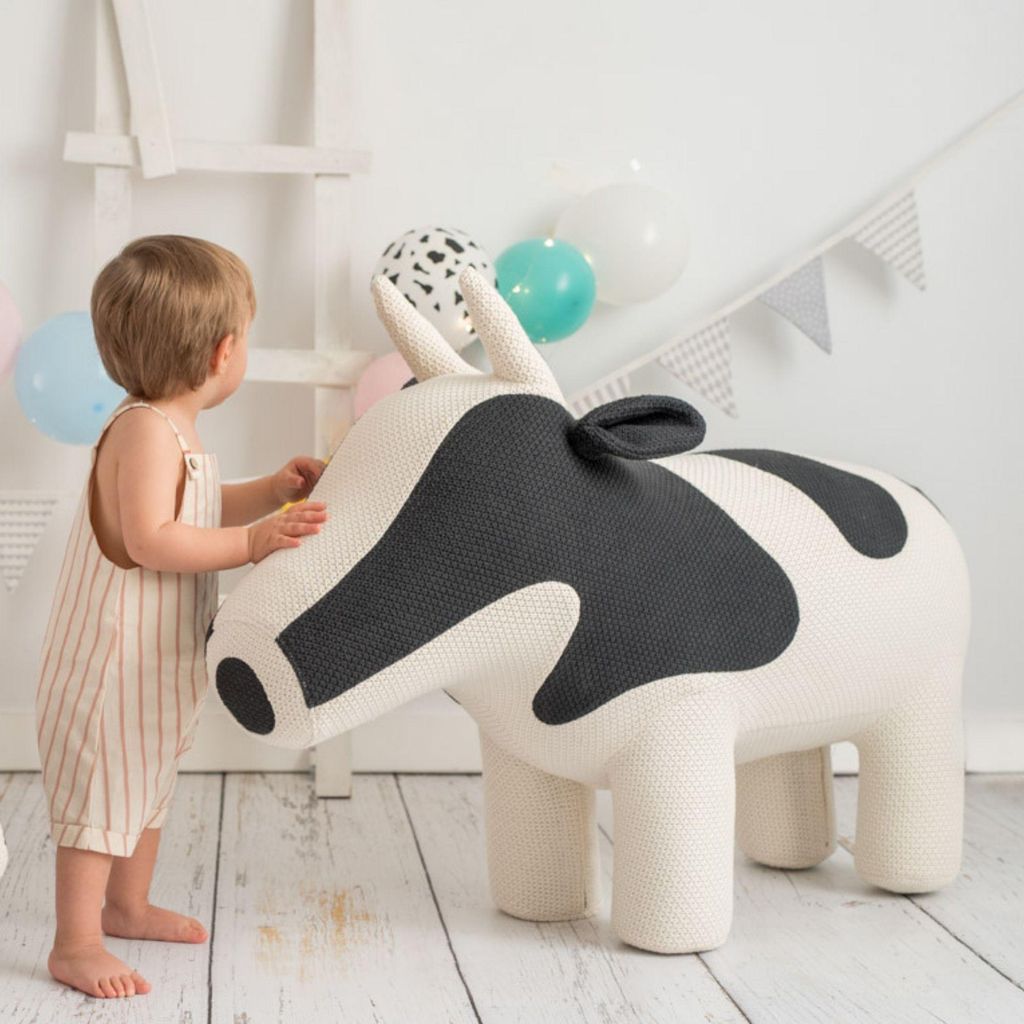 Crochetts Großes Kuh-Plüschtier mit Zusatzsitz für Kinder LT-Y13 – 110 x 34 x 73 cm MAXI