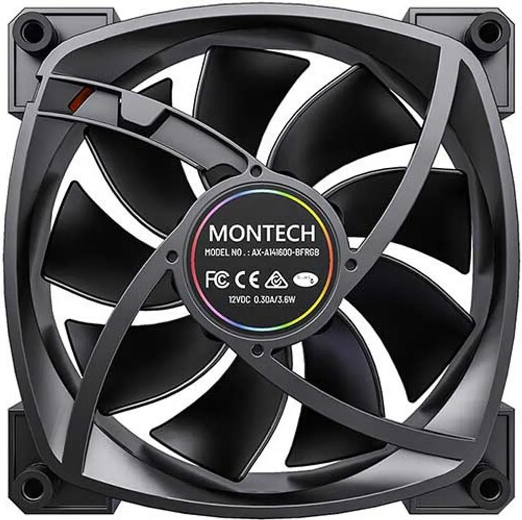 Montech AX140 PWM ventola nera per PC - 5