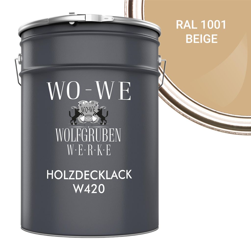 Holzfarbe Holzlack Holzanstrich Holzbeschichtung W420 - Beige RAL 1001 - 2,5L