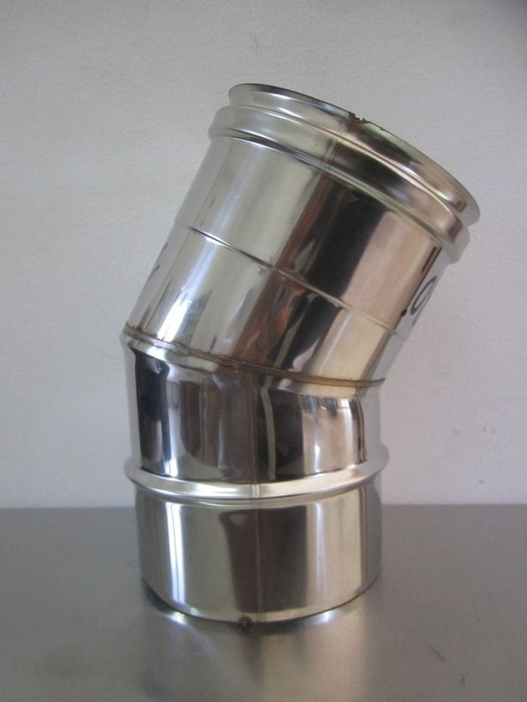 30° Edelstahlbogen für Schornstein - Durchmesser 130 mm