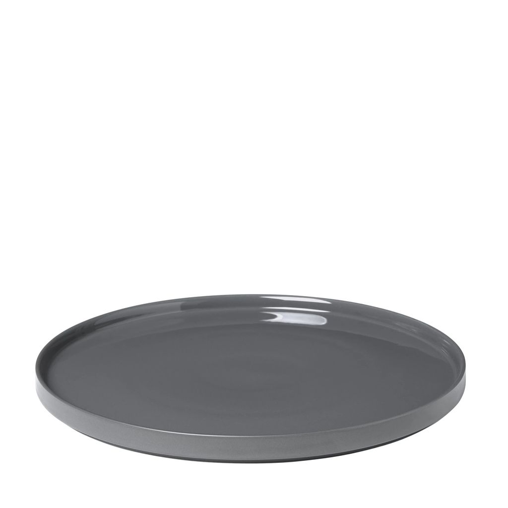 Blomus Pilar Servierteller, Teller, Essteller, Geschirr, Keramik, Pewter, 35 cm, 63965