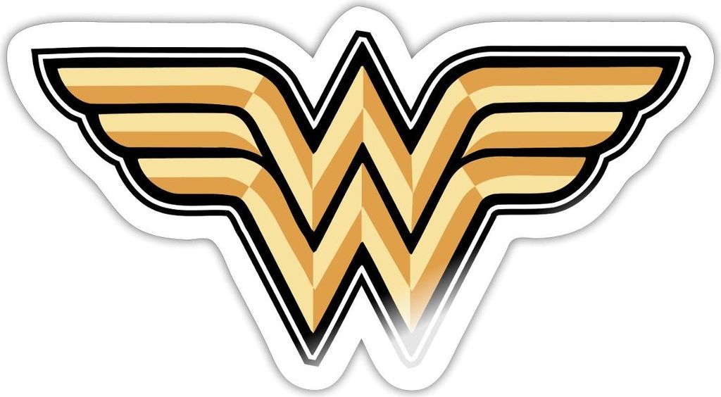 Spreadshirt DC Comics Wonder Woman Logo Original Sticker Aufkleber, 10 x 10 cm, Weiß glänzend