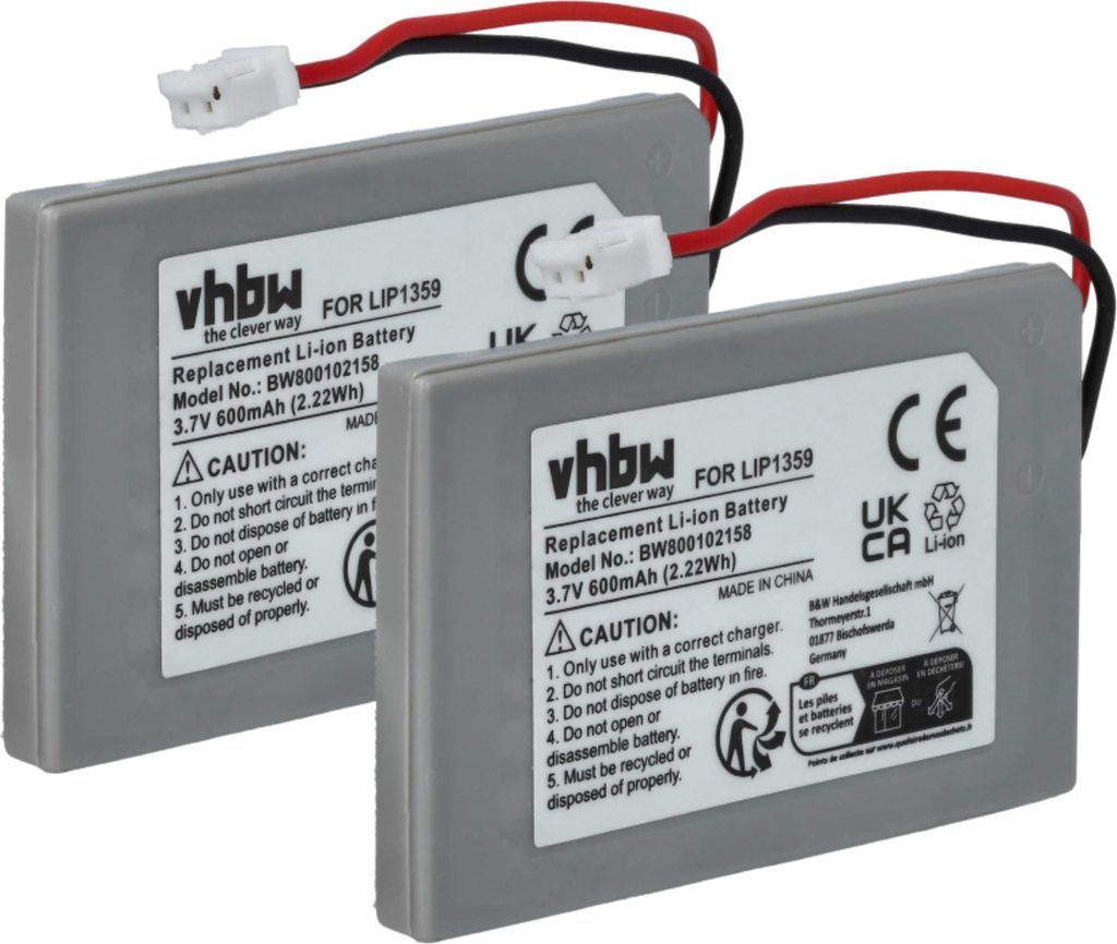 vhbw 2x Akku kompatibel mit Sony Dualshock 3, Sixaxis, Produktbild 