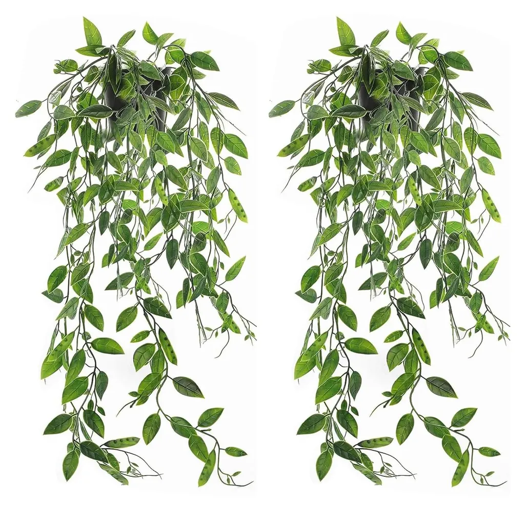 Plantes artificielles suspendues avec pots lot de 2 aspect réaliste