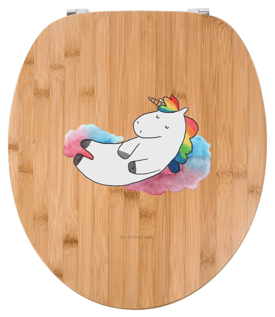 Mr. & Mrs. Panda holz wc sitz Einhorn Wolke 7 - Transparent - Geschenk, Unicorn, Menschen, Einhörner, Klo-Deckel, Toiletten-Sitz, WC-Sitz, Klodeck...